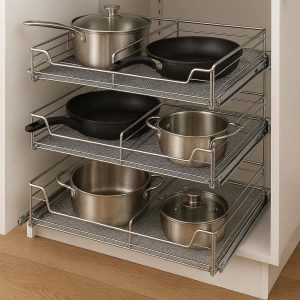 13 4 Tier Sliding Cabinet Basket Organizer for Pots and Pans