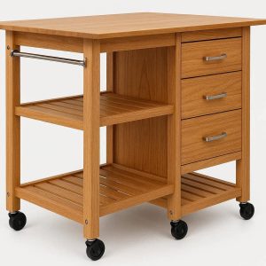 15 Multi Purpose Kitchen Cart with Drop Leaf and Storage Drawers