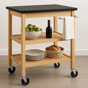 2 3 Tier Rolling Kitchen Cart Island with Locking Wheels and Towel Rack