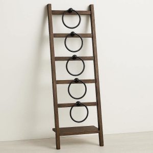 20 Freestanding Bathroom Ladder Shelf with 5 Towel Rungs