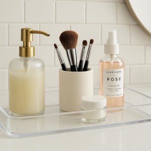25 Acrylic Bathroom Countertop Organizer Tray for Vanity