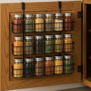 3 Over The Cabinet Door Spice Rack Organizer Holds 20 Jars