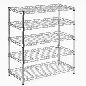 4 Adjustable Pantry Cabinet Shelf Organizer Chrome Wire 5 Tier
