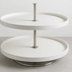 8 2 Tier Lazy Susan Turntable for Corner Cabinet Organizer